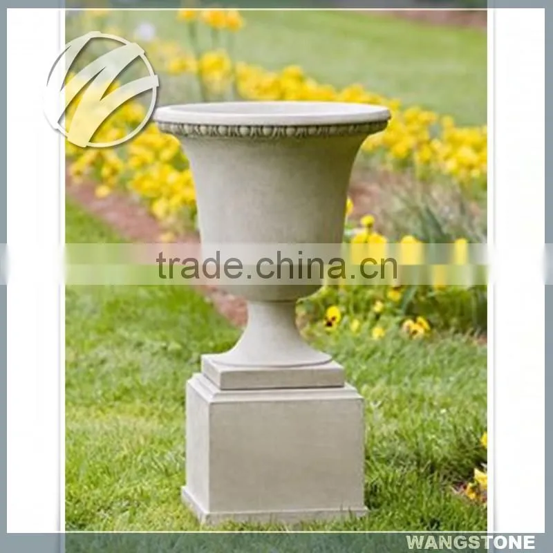 Natural marble carved garden flower planter