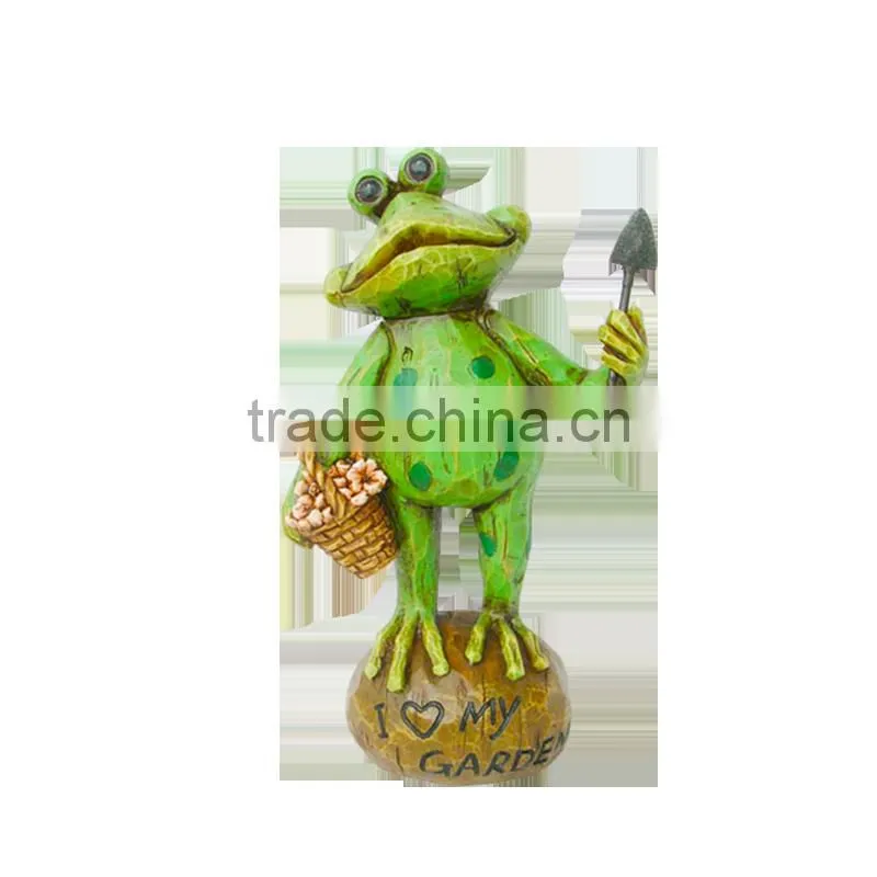 polyresin frog planter garden figurine