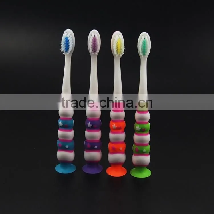 personalized toothbrush for kids round handle with sucker bottom teeth care for children