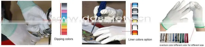 DDSAFETY 13 Gauge White Nylon Liner Knit Wrist Glove White PU Coated White Nylon Glove