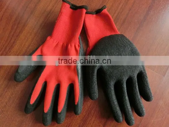Latex wrinkles yarn dipped gloves