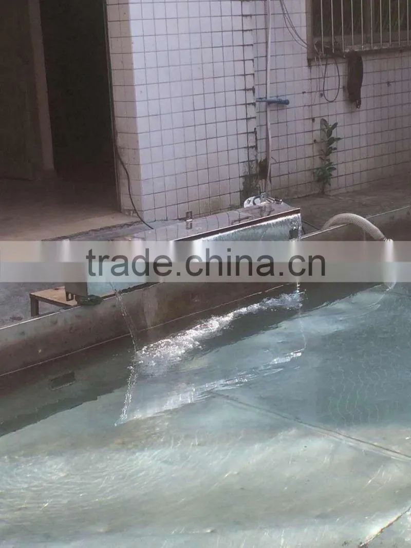artificial wall glass stainless steel swimming pool water blade waterfall