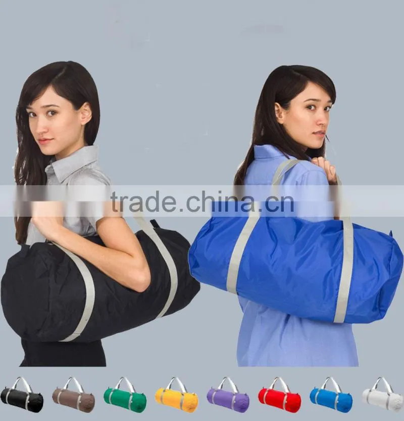 Nylon Duffle Bag NAVY with Colored Web Shoulder Strap