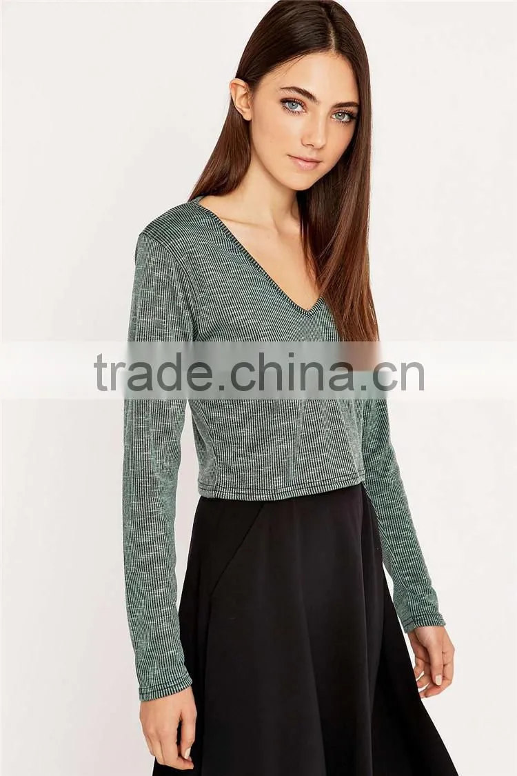 New fashion dry fit plain t shirts full hand designer v neck t shirts