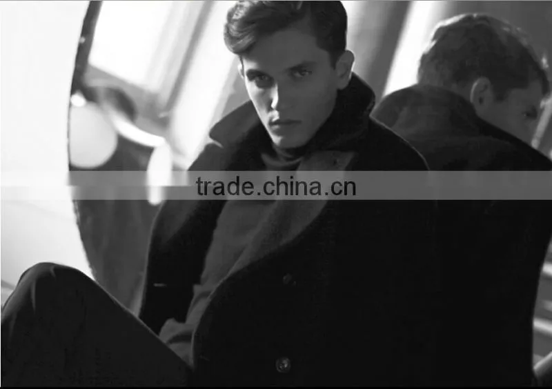 2014 black classical fashionable good selling contemporary design coat men