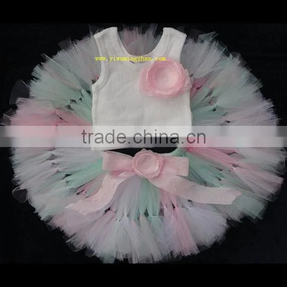 Baby Girls Pettiskirt Set Dress With Top Girls Fluffy Tulle Chiffon Fairy Pettiskirt Sets