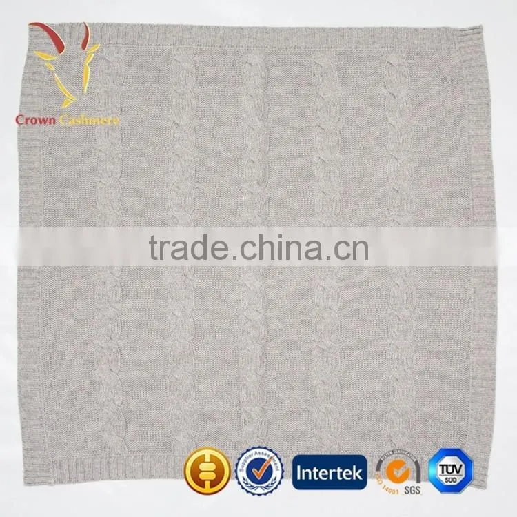 High Quality Solid Cabke Knit Baby Blanket For Winter