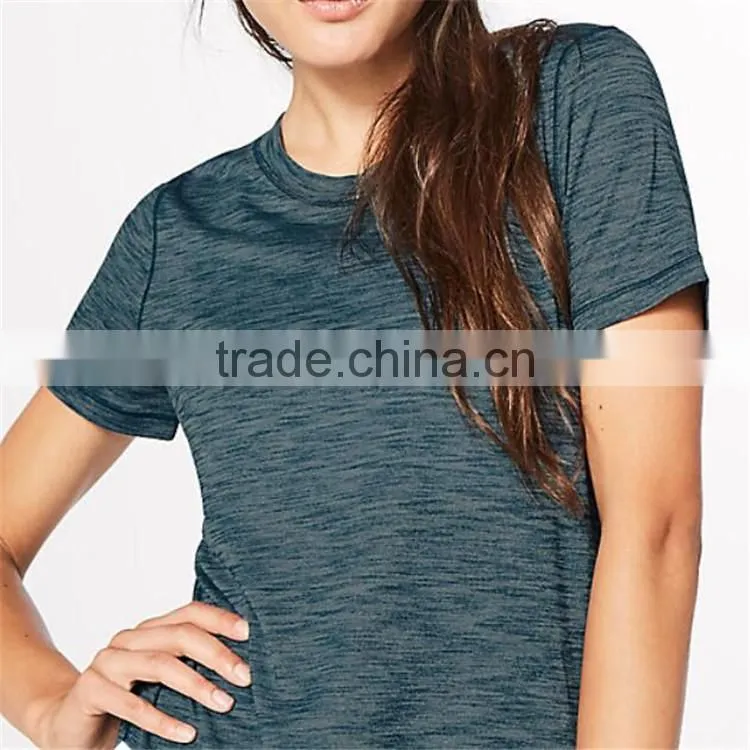 Fancy design women cheap heather colour sports t shirts