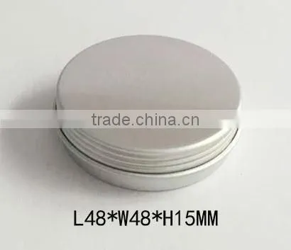 R1838H Manufacturers customized round cosmetics aluminum tin with screw lid silver rouge box portable soap aluminum cans