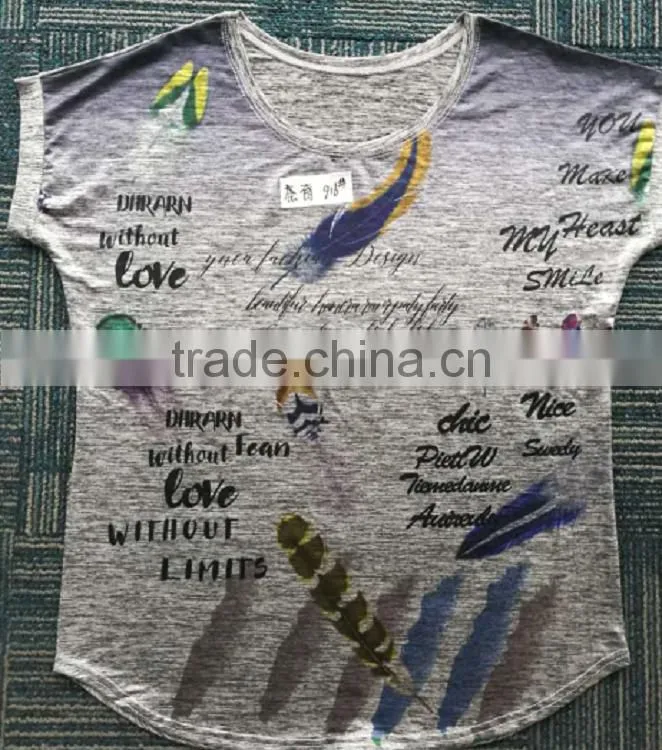 Hot sale fitness big size women clothing custom printing knitted top