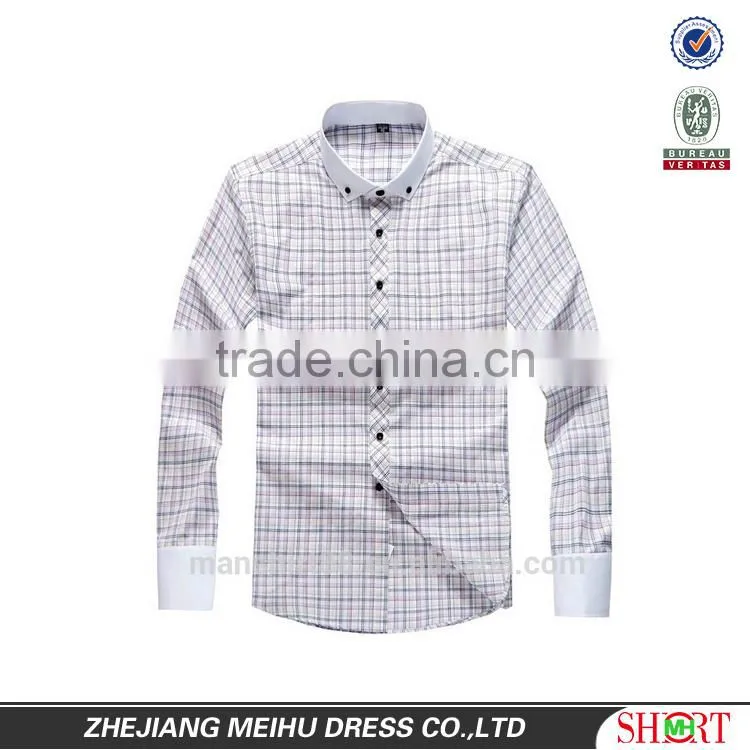 2017 hig quality non iron contrast color oxford men new model shirt