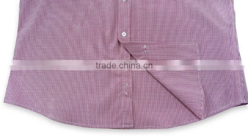garment 100% cotton new fashion gingham men dress shirt with embroidery men shirt