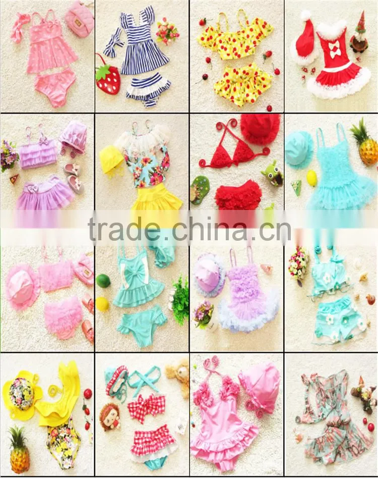 2017 pink cute swimsuit child swimear baby girls swimwear