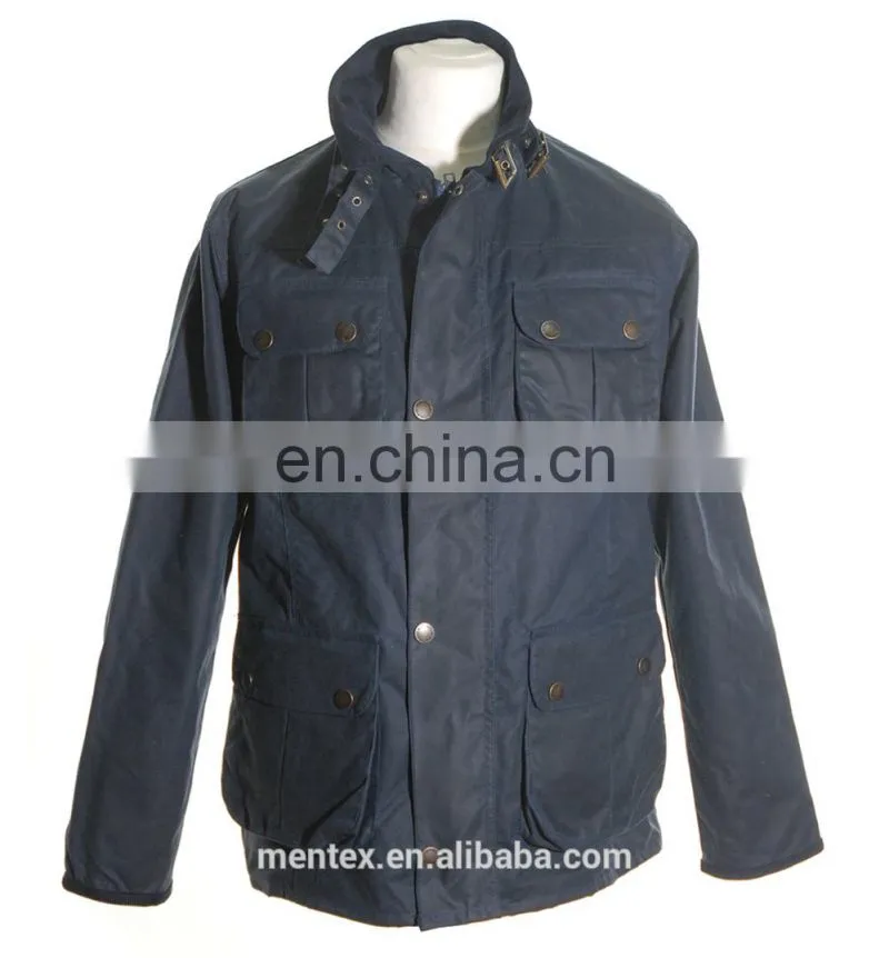 Country Padded waxed jacket with multi pocktes