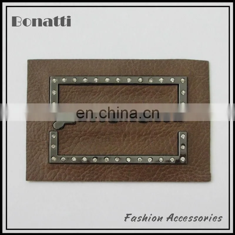 Golden logo pu leather patches for jeans and bags