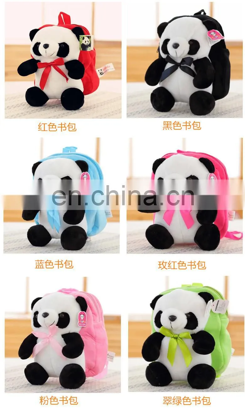Fashionable quality plush panda pattern handbag for children