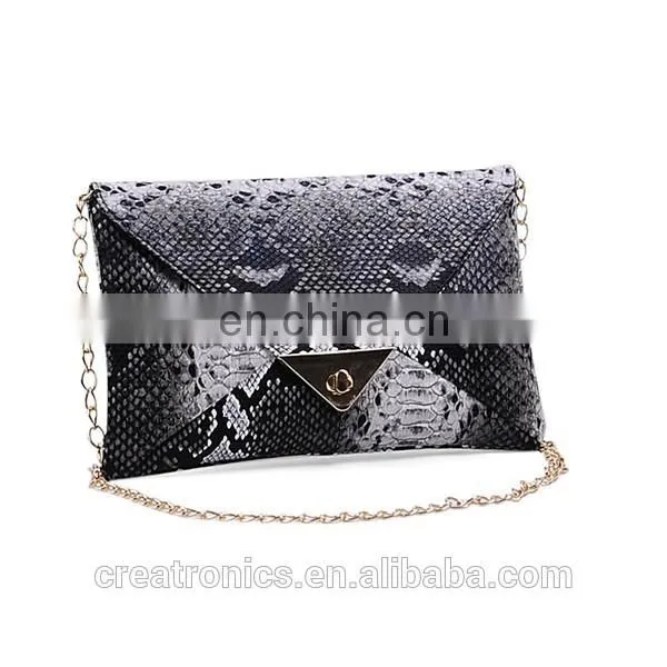 CR High reputation supplier snake skin envelope pattern customized top quality leather bags wholesale in egypt