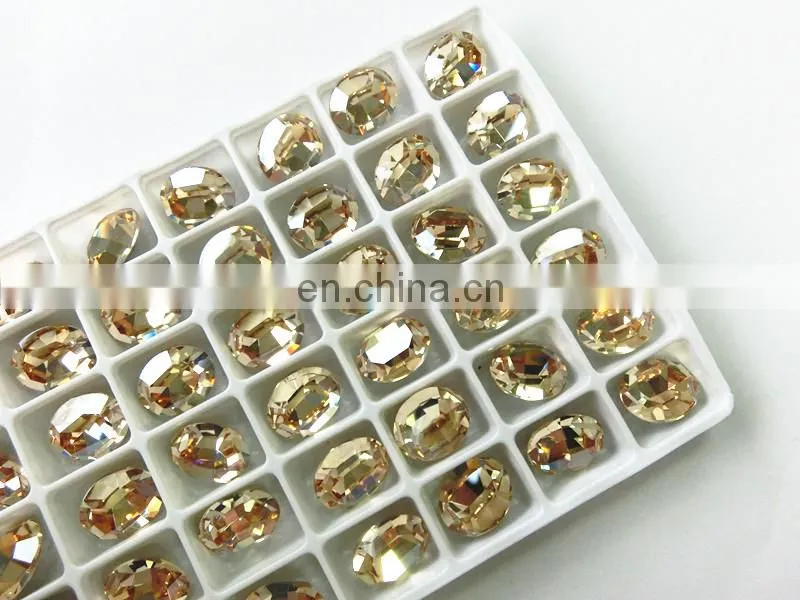 Oval crystal fancy stone machine cut point with the real silver