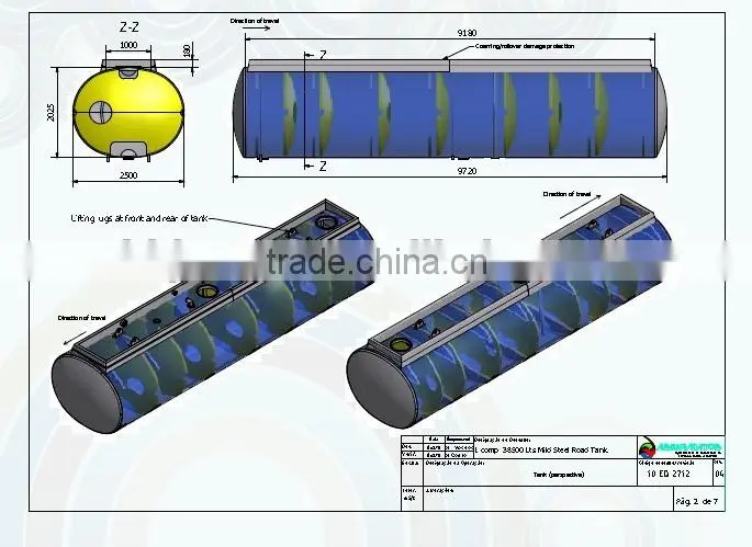 2 axles fuel tank truck trailer