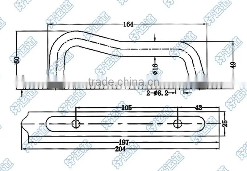 02500S 304SS stainless steel door handle, door grab handles