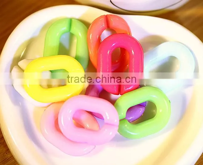 DIY accessories 23 * 17 mm acrylic opening lap composable chain color fluorescent color plastic