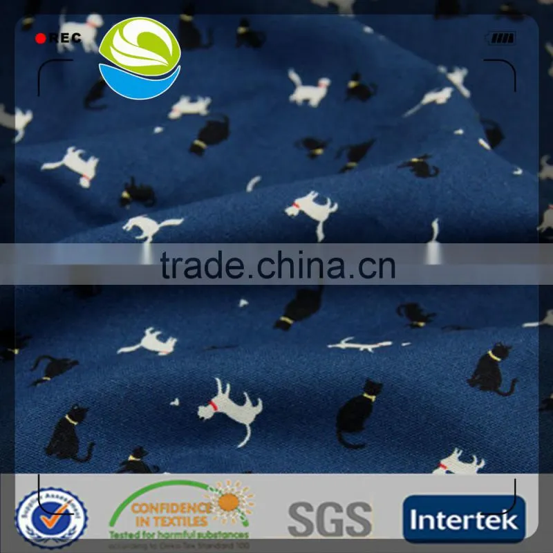fashion printed 55% cotton 45% polyester poplin fabric for shirt