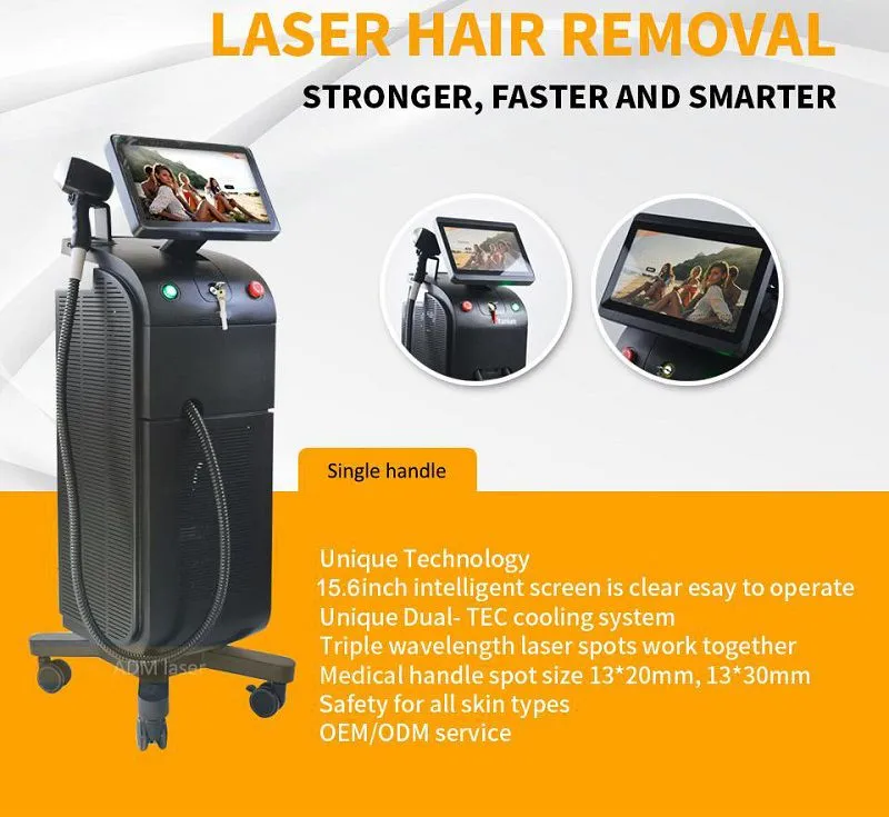High Power 1800w Germany 808nm Ice Diode Laser Hair Removal 755 808 1064nm Laser Depilation Machine