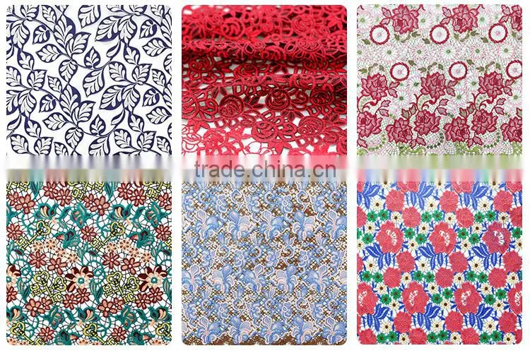 2016 new muilt colour polyester mesh embroidery fabric for evening dress