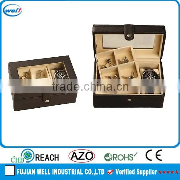 free sample pu leather luxury cufflink box