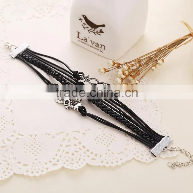 2015 Hot Popular Multilayer Handmade Leather Bracelet for Men