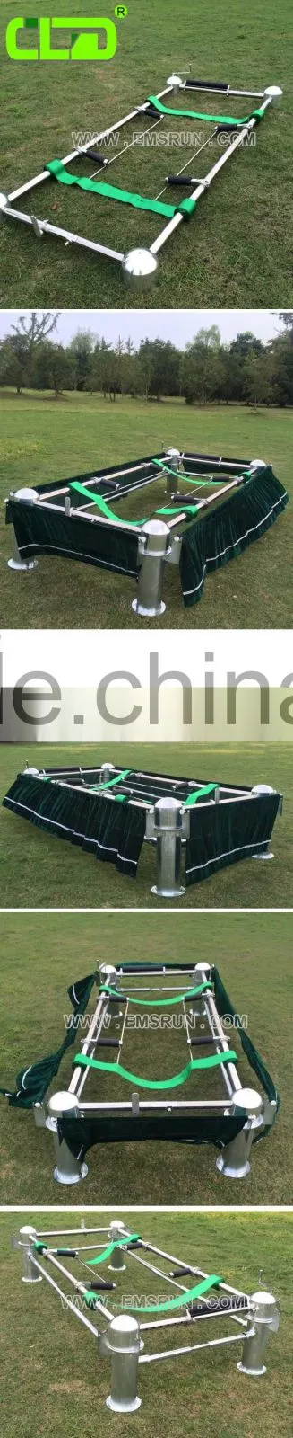 Funeral supply cemetery casket coffin lowering device with stands