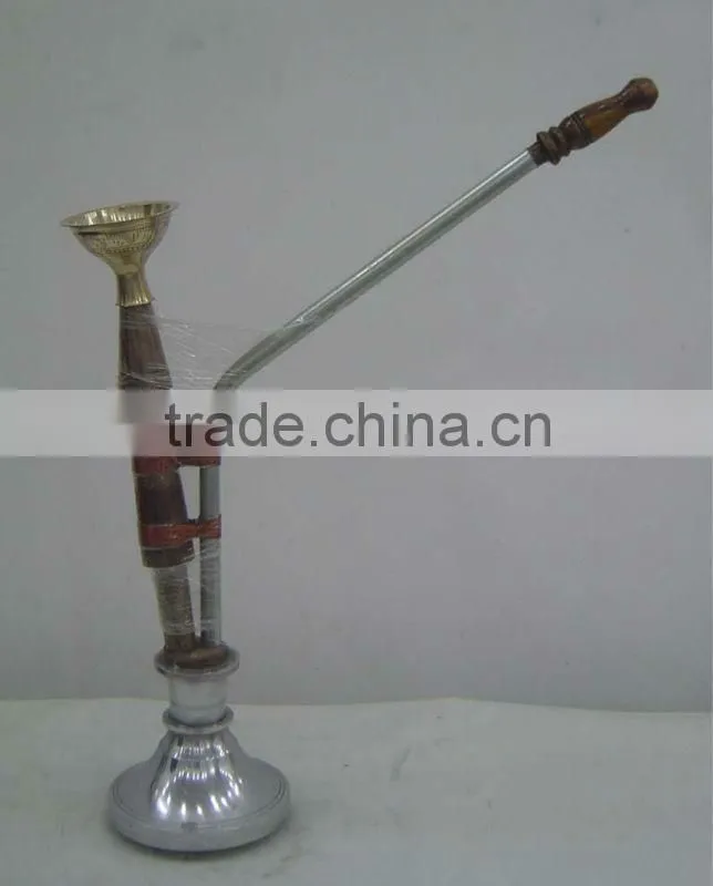 Green Glass & Metal Hukka