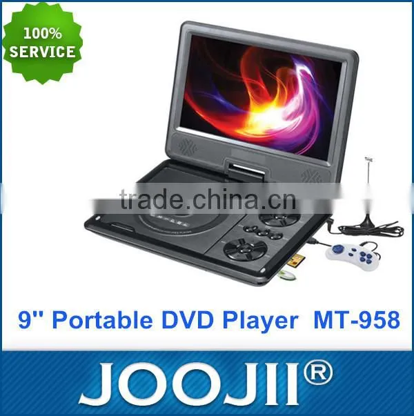 Hot SELLing 9 Inch Portable DVD Player with TV Tuner and Radio Support FM USB SD