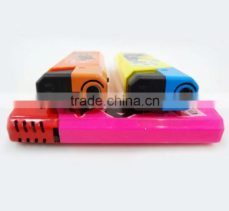 five solid colors plastic lighter gas windproof lighter electric lighter for cigarette with printing