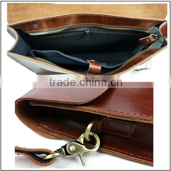 Vintage messenger bag for men coffee small leather messenger bag