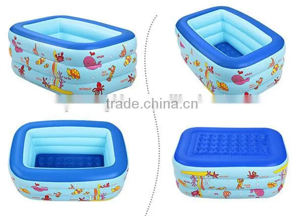 6P material Square green pool inflatable pool plastic pool for baby