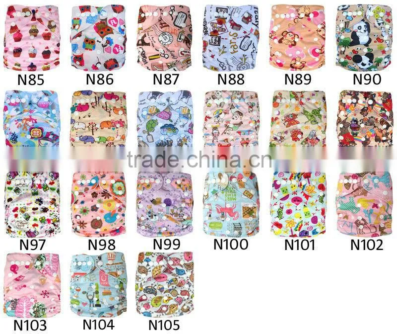 New Coming Nappy Fabric Reusable Baby Cloth Diaper Nappy Animal Baby