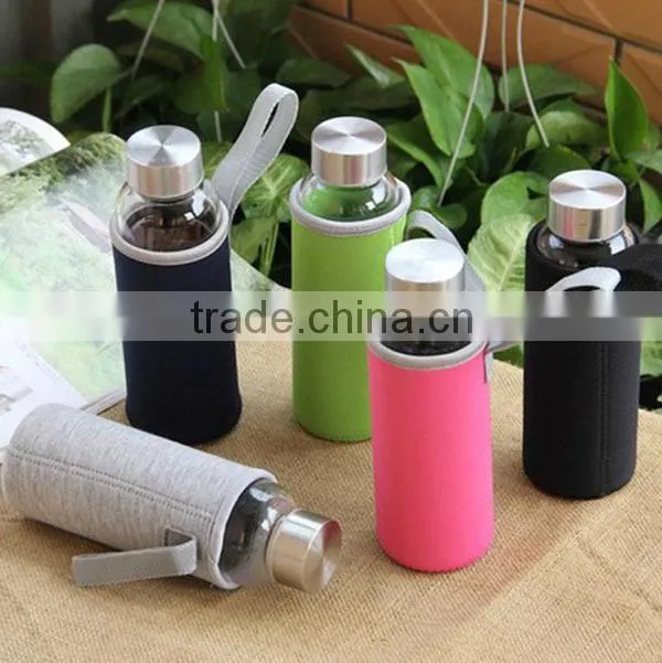 Factory hot sell handmade fashion neoprene cup holder with hand strap