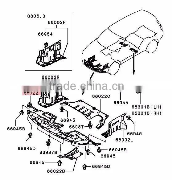 Front Engine Room Under Cover For Mitsubishi Outlander CW4W CW5W CW6W CW8W 5379A032
