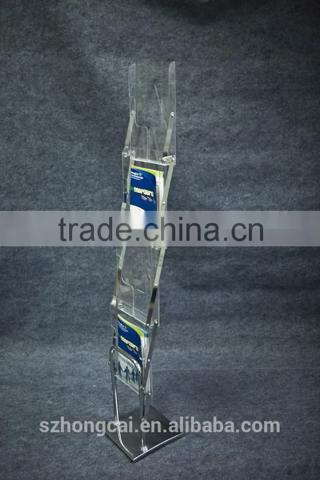 Manufacturer Lightweight and Portable Clear Acrylic Racks Foladble Brochure Holder