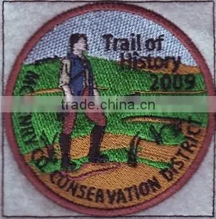 cheap custom promotion round shape embroidered patches for clothing