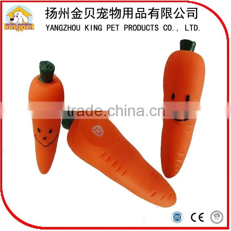 Best selling Soft dog food toy squeaky rubber carrot vegetable chew
