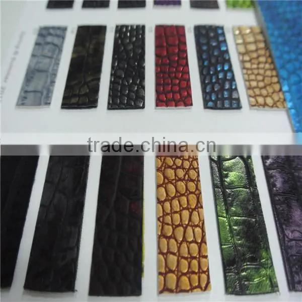 2014 new sale corcodile embossed pu leather for shoes and bags of china wholesale in Alibaba