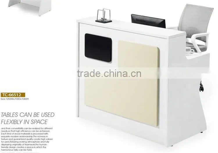 White and black MFC fitness center reception desk