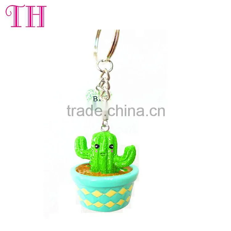 Lovely hot selling pot plant keychain,cute keychain,wholesale key chain