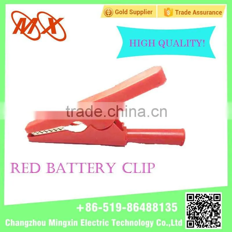 Red or Blake High quality algator clip battery clalimp with rubber Insulator