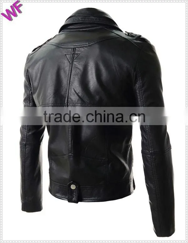 Custom Hight Quality European Mens Fashion Leather Waterproof Jacket Motorcycle Jacket