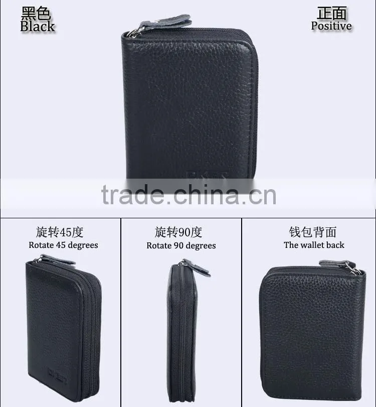 RFID blocking Genuine Leather wallet, credit card coin wallet. Mini Handheld Purse