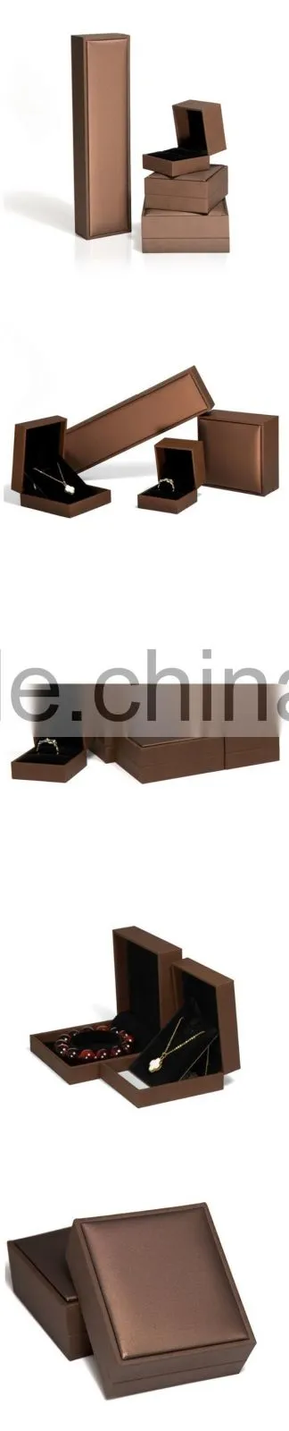 Custom Brown Plastic Pendant Jewelry Box Packaging