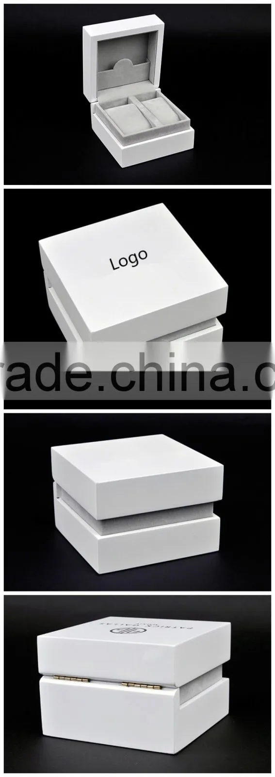 Custom Luxury Glossy White Wooden Watch Packaging Box
